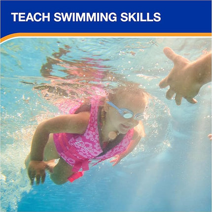 SwimWays Barbie Swim Trainer Life Jacket, US Coast Guard Approved Kids Swim Vest, Pool Floats & Life Jackets for Kids, 33-55 lbs