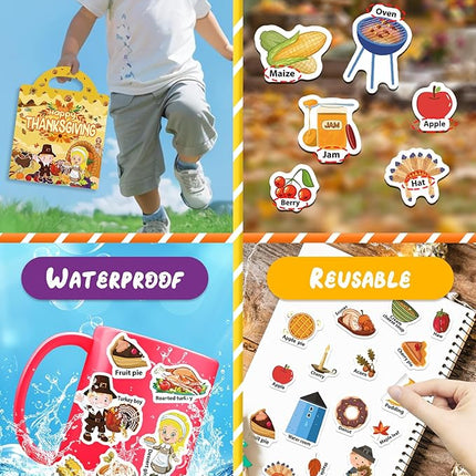 Benresive Reusable Sticker Books for Kids 2-4, Sticker Books for Toddlers 1-3 2-4, Toddler Travel Toys Activities Crafts Gifts - Thanksgiving