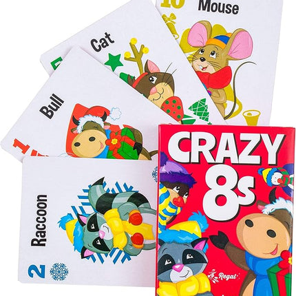 Regal Games Card Games for Kids - Go Fish, Crazy 8's, Old Maid, Slap Jack, Monster Memory Match, Snowball Fight - Holiday-Themed, Simple & Fun Classic Family Table Games - Games May Vary (6 Set)