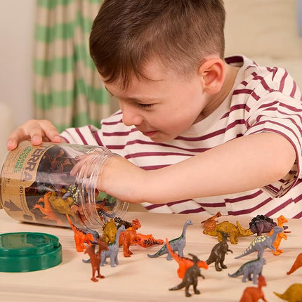 Terra by Battat – 60 Pieces Dinosaur Figures Assorted Mini Plastic Animals for Kids Birthday Party Supplies Decorations Educational Toy Playset 3+ Years