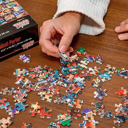 Pinball Parlor Retro Arcade Puzzle for Adults and Kids | 1000 Piece Jigsaw Puzzle Toy | Interactive Brain Teaser for Family Game Night | 28 x 20 Inches