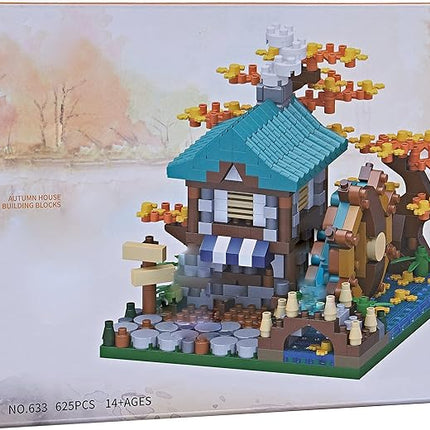 Autumn Architecture Flower Treehouse Micro Blocks Building Sets for Adults Tree and Plants Mini Bricks Modle Kit Creative DIY Gift for Kids.
