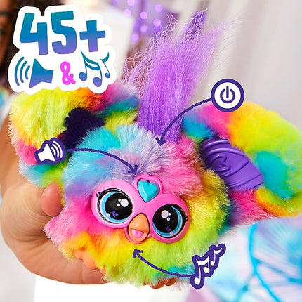 Furby Furblets 2-Pack, Mini Friends Ray-Vee & Hip-Bop, 45+ Sounds Each, Music & Furbish Phrases, Electronic Plush Toys, Rainbow & Pink/Purple, Ages 6+ (Amazon Exclusive)