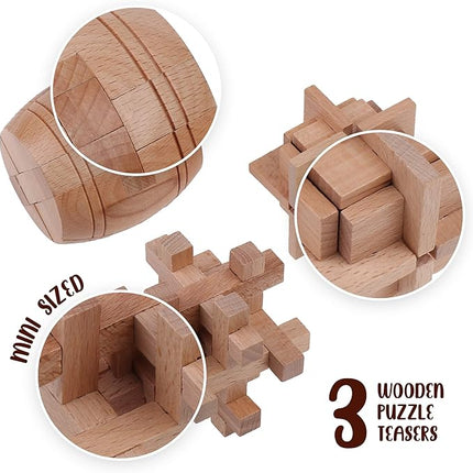 Sharp Brain Zone Wooden Brain Teaser Puzzles for Adults & Kids (Barrel Wooden Brain Teaser)
