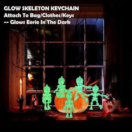 14 PCS Halloween 3D Printed Skeleton Man Animal Fidget Toy, Spooky Party Favors, Classroom Prizes, Sensory Toys for Kids, Halloween Decorations（3.15In/8cm）