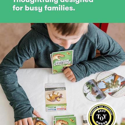 SimplyFun Dinosaur Challenge - Learn About Dinosaurs and Situational Analysis - Engaging and Educational Kids Card Game - 2 to 4 Players - Ages 7 & Up