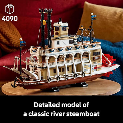 LEGO Ideas River Steamboat Building Set - Room Decor for Men & Women - Boat Model Building Kit for Adults, Ages 18+ - DIY Display for Bedroom or Office - Gift Idea for Birthdays - 21356