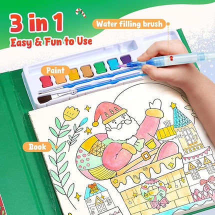 JoyCat Paint with Water Coloring Books for Toddlers, Watercolor Painting Sets for Kids Ages 3-5 4-8, Arts and Crafts Drawing Activities Toy Birthday Gift for Boys Girls (Christmas)