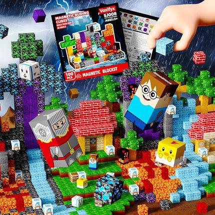 100pcs Magnetic Blocks Magnetic Building Blocks Set, Kids Sensory Toy for Toddlers STEM Learning, Stacking Magnets for Kids