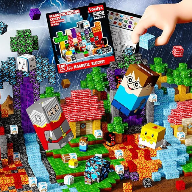 100pcs Magnetic Blocks Magnetic Building Blocks Set, Kids Sensory Toy for Toddlers STEM Learning, Stacking Magnets for Kids