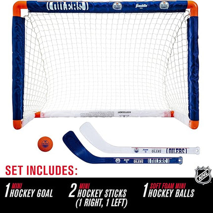 Franklin Sports NHL Mini Hockey Set - Kids Indoor Knee Hockey Goal, Ball, + 2 Stick Combo - Youth Team Indoor Toy Set - Official - Ages 3+