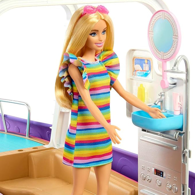 Barbie Dream Boat Playset with 20+ Ocean-Themed Accessories Sized to Fashion Dolls Including Pool, Slide & Dolphin