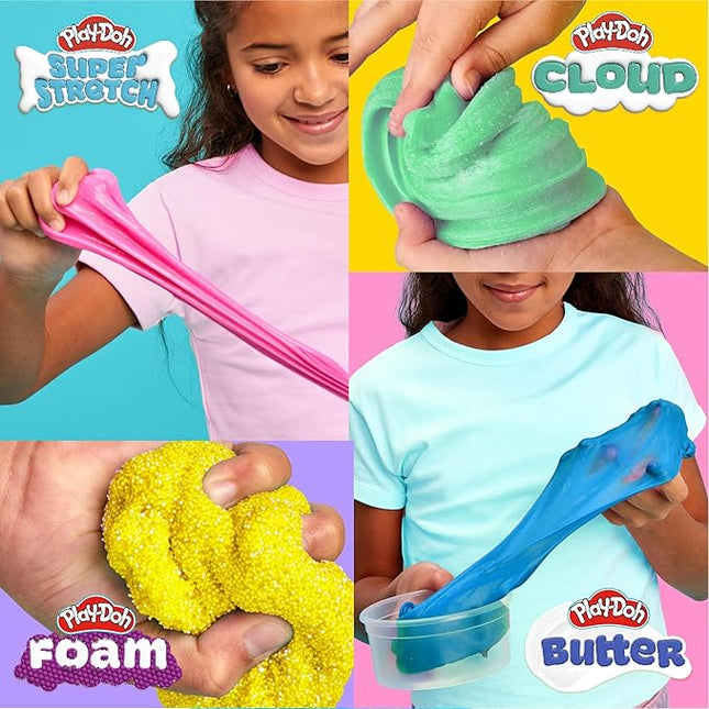 Play-Doh Kawaii Mix & Play Scented Compounds – Cloud, Butter, Foam, Super Stretch, Sensory Dough, Kit, Gifts for Kids, Sensory Toys, Party Favors for Kids 8-12, Playdoh Compound Packs