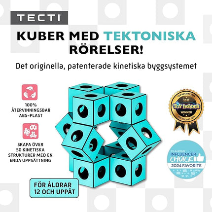Kinetic Building System - Cubes with Seismic Moves - Consists of 3-Dimensional Interconnected Cubes - Build Over 50 Dynamic Structures - by Fun in Motion Toys
