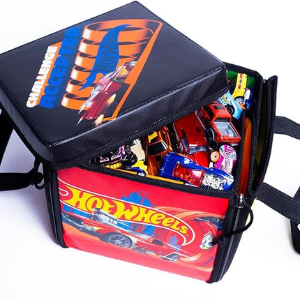 Hot Wheels Tara Toy: ZipBin Ramp It Up - Unzip to Convert Into A 21"x21" Racetrack Playmat & Car Ramp, Storage & Play, Toy Car Box, Kids Ages 3+