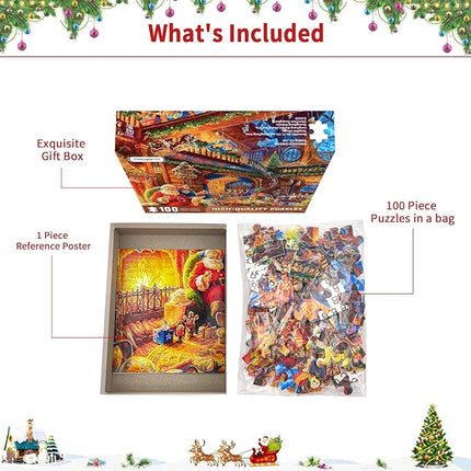 Christmas Puzzle 100 Piece Puzzles for Kids Christmas Puzzle 100 Piece Puzzle Santa Claus Puzzles 100 Piece Puzzles for Adults Christmas Puzzles Santa's House 100 Piece Puzzles for Kids Ages 6-10