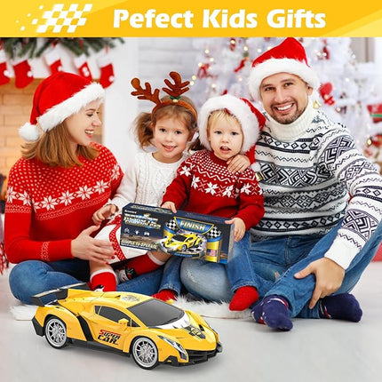 Growsland Remote Control Car, RC Cars for Kids 1:18 Electric Toy Car Hobby Racing Car Toys with Lights & Controller, Christmas Birthday Gift for 3 4 5 6 7 8 9 Year Old Boys Girls