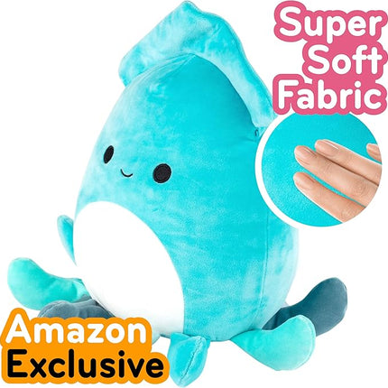Squishmallows 10" Sky The Blue Squid Plush Toy - Official Jazwares - Soft Stuffed Animal, Cuddly Ocean Creature, Kids & Adult Comfort Pillow, Gift for Toddlers, Teens, and Collectors
