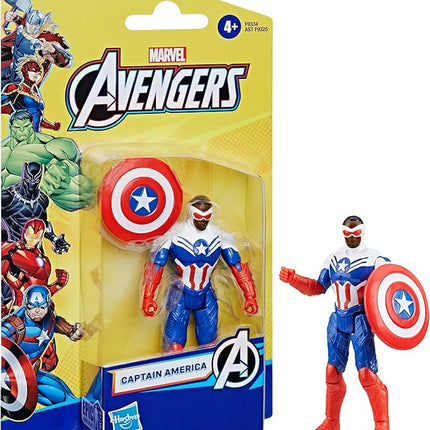 Marvel Epic Hero Series Captain America Action Figure, 4-Inch, Avengers Super Hero Toys, Birthday Gifts for Kids, Ages 4+