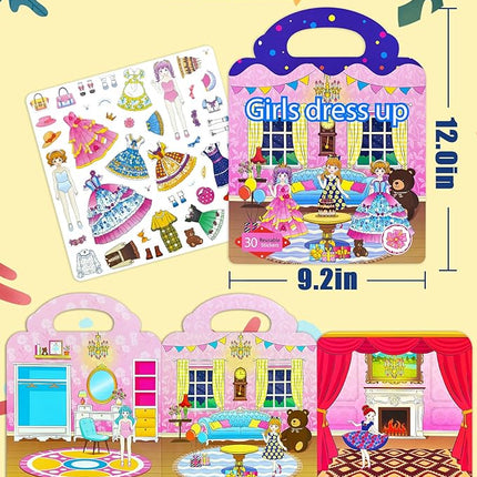 Benresive Reusable Sticker Book for Toddlers 2-4 Years, Fun Travel Stickers for Kids, Waterproof Sticker Books for Toddlers 1-3, Crafts Activities for Todddlers 1-3 2-4 3-5 - Dress Up