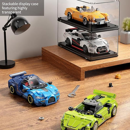 TGL TYCOLE Super Sports Car Building Block Set with Display Case,Speed Race Car Building Kits Construction Toy,Collectible Car Model,Christmas Birthday Gift for Adults and Kids 6 and up(323pcs)