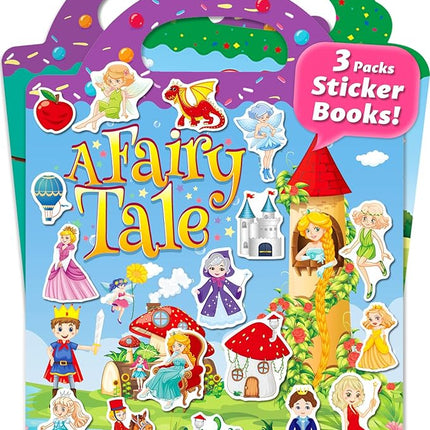 Reusable Sticker Book for Toddlers 2-4 Years, Stickers for Kids, Toddler Sticker Book Ages 1-3, Toddler Craft Activities, Toddlers Travel Toys Ages 2+ Boy Girl Birthday Gifts
