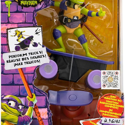 Teenage Mutant Ninja Turtles Toy, Donatello Half Pipe RC Skate Vehicle, Mutant Mayhem Remote Control TMNT Toy for Kids, Ages 3+