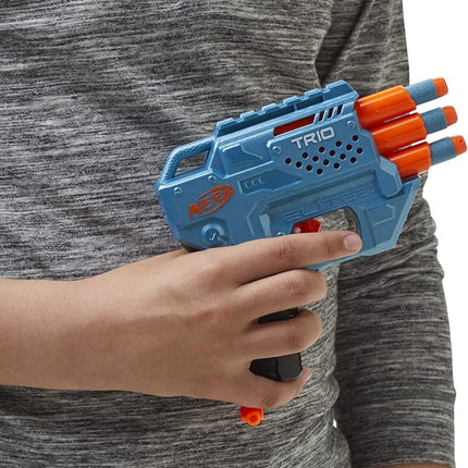 Nerf Elite 2.0 Trio SD-3 Blaster - Includes 6 Official Darts - 3-Barrel Blasting - Tactical Rail for Customizing Capability