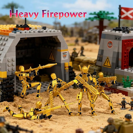 Gatling Gun T13 Titan 13 Action Figure Set【Assembled】, Robot Action Figure 3D Printed robo 13 Action Fidget Toys Dummy Figure Articulated, Lucky 13 for Collectors Desktop Decorations (Laser Purple)