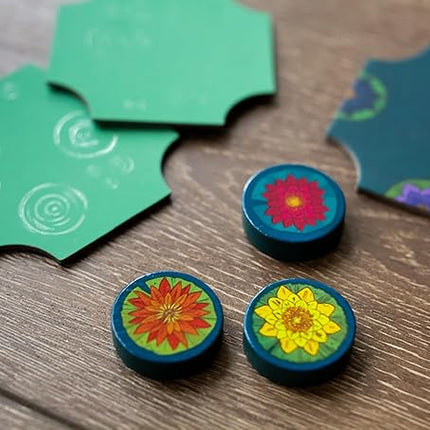 A Gentle Rain – Calming Tile-Laying Puzzle Game – Mindful Solo, 2-Player, or Cooperative Play in 15 Minutes – Soft-Touch Tiles & Wooden Blossoms – Compact, Giftable, Family-Friendly Board Game