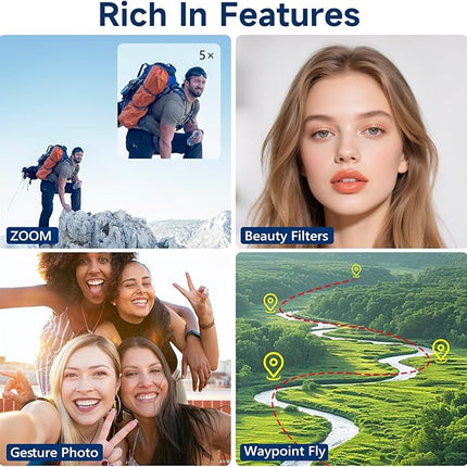 Mini Drone with HD Camera, Upgraded Tablet LCD Screen, Professional Dron with Brushless Motors, 2 Batteries, Carrying Case, Foldable Quadcopter for Auto Return, Follow Me, Waypoints, for Beginners, Teens and Adults