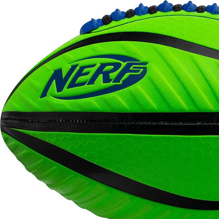 Nerf Spiral Grip Footballs - Patented Spacelace for Ultimate Spirals - Machine Stitched Construction - Pump Included - Junior or Mini - Blue/Orange or Green/Black