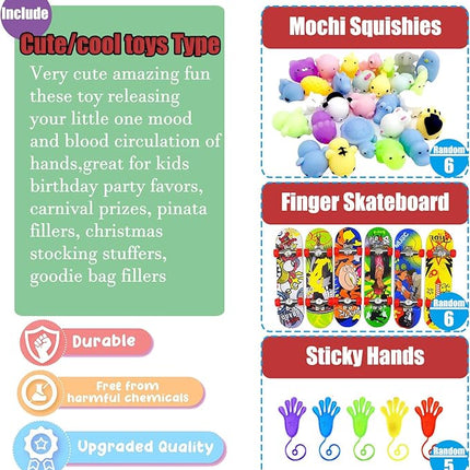 109 PCS Premium Party Favors Toys for Kids,Assortment Mini Pop Fidget it Toys for All Ages Kids,Classroom Prizes,Treasure Chest, Prize Box Toys, Goody Bag Fillers,Carnival Prizes for Boys Girls 4-10