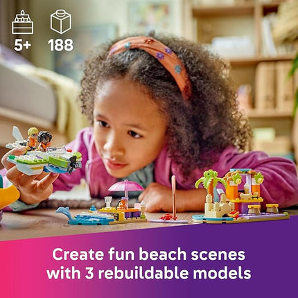 LEGO Friends Creative Beach and Travel Suitcase Toy Building Set - Portable Pretend Play Set for Kids, Girls and Boys, Ages 5+ - Gift for Birthdays - Preschool Toy with 2 Minidolls - 42672