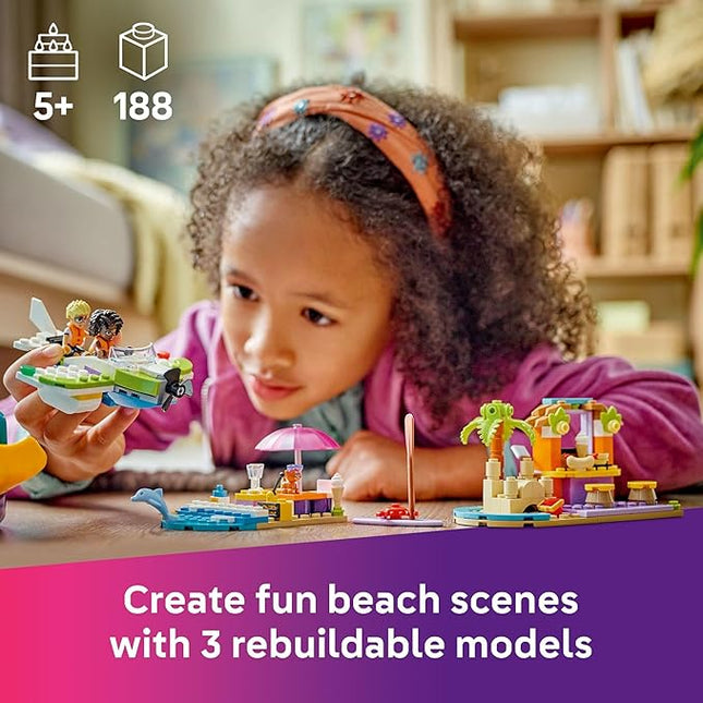 LEGO Friends Creative Beach and Travel Suitcase Toy Building Set - Portable Pretend Play Set for Kids, Girls and Boys, Ages 5+ - Gift for Birthdays - Preschool Toy with 2 Minidolls - 42672