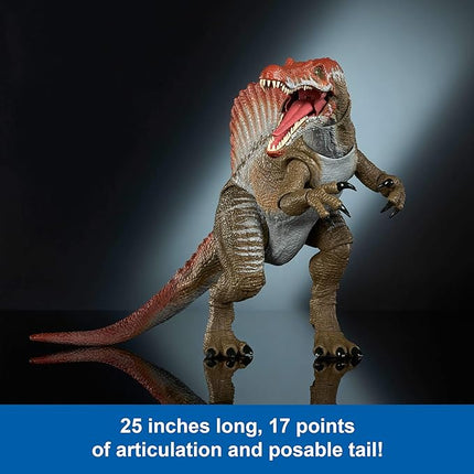 Mattel Jurassic World Hammond Collection Action Figure, Jurassic Park 3 Spinosaurus, Extra Large Carnivore Dinosaur Toy, Posable Tongue & Wired Tail