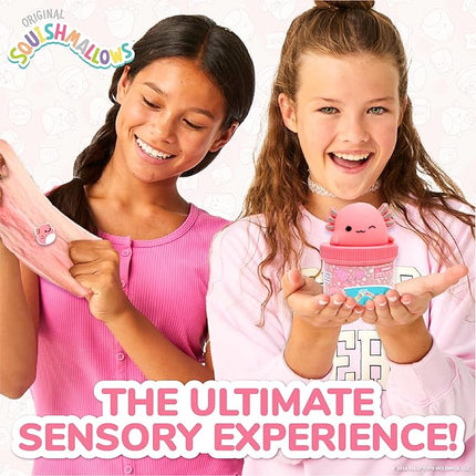 Original Squishmallows Archie The Axolotl Premium Cloud Slime, Cotton Candy-Scented, 8 oz., Storage Container with Figurine Topper, Rubber Charm, Goodie Bags Stuffers, Kids Party Favors, Sensory Toys