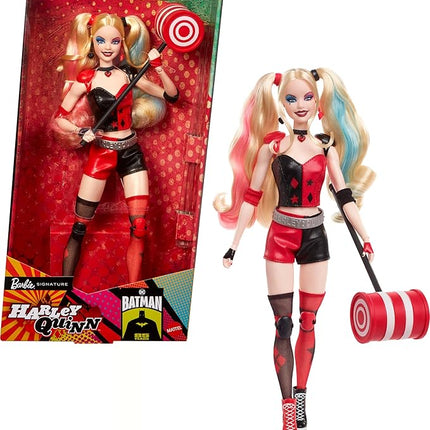 Barbie Signature Harley Quinn Collector Doll with Posable Body, Iconic Outfit, and Mallet Accessory, DC Batman 85th Anniversary Collectible