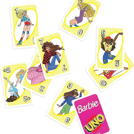 Mattel Games UNO Barbie Card Game with Special “Hi, Barbie!” Rule for Kids, Adults & Family Nights, Game Nights, Travel, Camping & Parties.