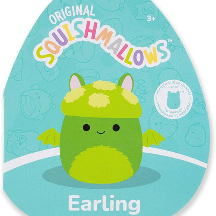 Squishmallows Original 14-Inch Earling Neon Green Mushroom Bat - Official Jazwares Plush (Large)