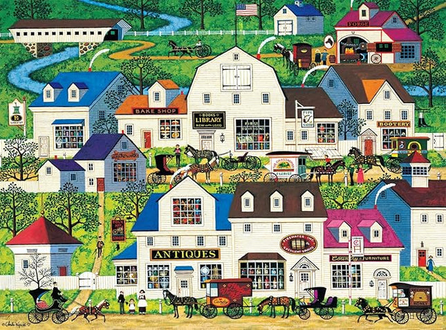 Buffalo Games - Charles Wysocki - Shops and Buggies - 1000 Piece Jigsaw Puzzle for Adults -Challenging Puzzle Perfect for Game Nights - Finished Size is 26.75 x 19.75