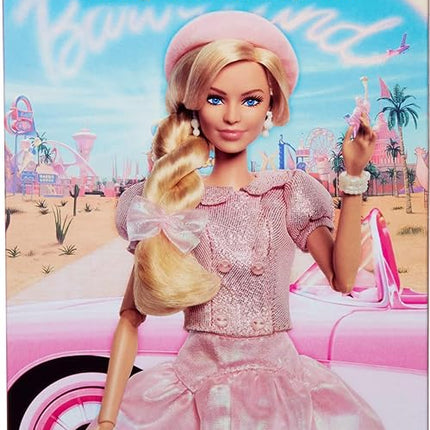 Barbie The Movie Doll, Margot Robbie as, Collectible Wearing Pink Blouse & Skirt Tutu Outfit, with Styled Hair & Matching Jewelry