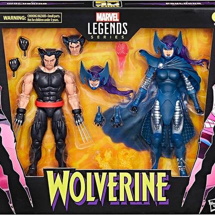 Marvel Legends Series Wolverine and Psylocke, 50th Anniversary Comics Collectible 6-Inch Action Figure 2-Pack