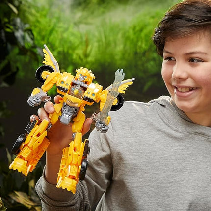 Transformers Toys Rise of The Beasts Movie, Beast-Mode Bumblebee Converting Toy with Lights and Sounds, Ages 6 and up, 10-inch