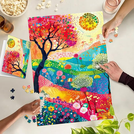 Fall Autumn Colors Jigsaw Puzzles, Puzzles for Adults 1000 Pieces, Crimson Canopy Hard Difficult Challenging Puzzle, Home Decoration Puzzle, Interlock Perfectly No Dust