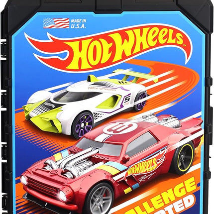 Hot Wheels 48-Car Storage Case – Durable Plastic Carrying Case with Handle for Die-Cast Toy Cars, Fits 1:64 Scale Vehicles, Organizer for Kids Travel & Display