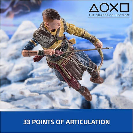 PlayStation God of War Ragnarok, 6” Atreus Action Figure with 4 Accessories, The Shapes Collection, for PS5 Fans & Collectors Ages 17+