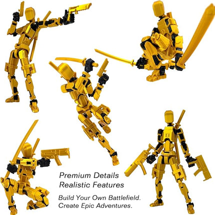 Gatling Gun T13 Titan 13 Action Figure Set【Assembled】, Robot Action Figure 3D Printed robo 13 Action Fidget Toys Dummy Figure Articulated, Lucky 13 for Collectors Desktop Decorations (Laser Purple)