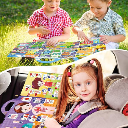 Reusable Sticker Book for Toddlers 2-4 Years, Stickers for Kids, Toddler Sticker Book Ages 1-3, Toddler Craft Activities, Toddlers Travel Toys Ages 2+ Boy Girl Birthday Gifts