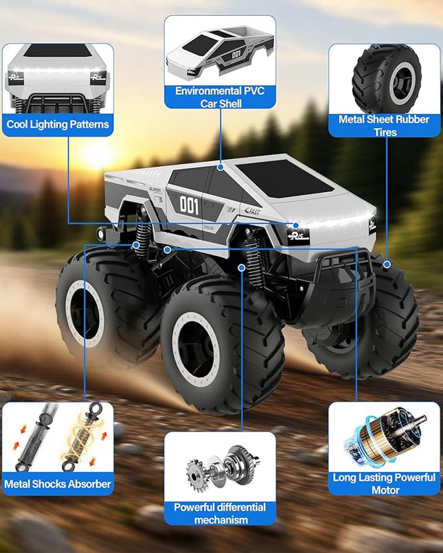 Remote Control Car Off-Road Pick-up Truck, 4WD Waterproof RC Trucks Toy RC Cars for All Terrain, 1:16 Amphibious Truck Toys 2.4GHz Vehicles Kids Gifts for Boys and Girls Aged 6-12